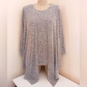Chico's Grey/White Tank & Cardigan Set Sz 1 (Small)
